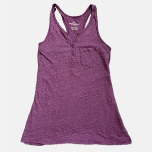 American Eagle Henley Racerback Button Tank Red Pink XS Vintage Y2K Style